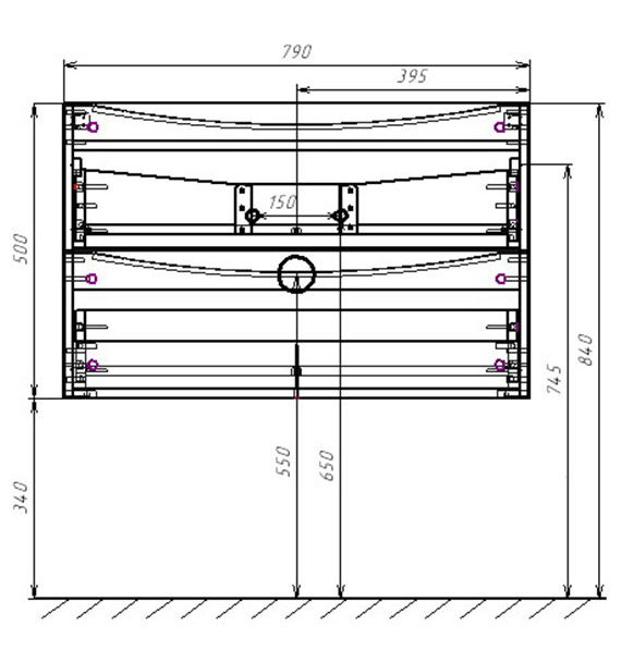 Тумба с раковиной Vincea Mia 80 см (под раковину VCB-3M800) V.Oak