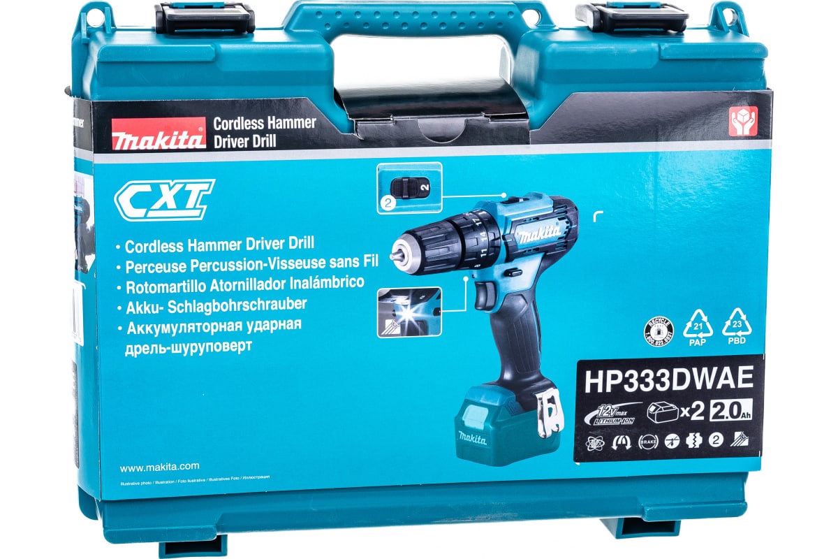 Аккумуляторная дрель-шуруповерт Makita HP333DWAE