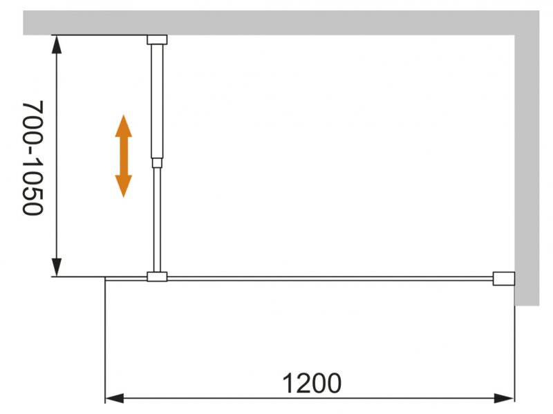 Душевая перегородка Cezares LIBERTA-L-1-120-BR-Cr 120x195 тонированная бронза, профиль хром