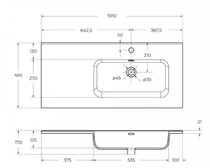 Мебель для ванной BelBagno Kraft 100 см, 2 ящика, 1 дверца, правая Cemento Grigio