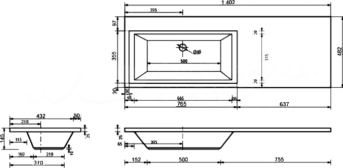 Раковина Style Line Даллас 140 см левая СС-00002220