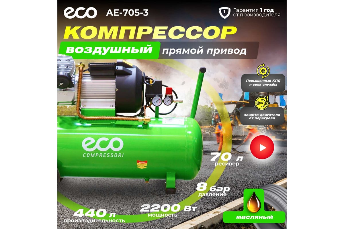 Компрессор Eco AE-705-3