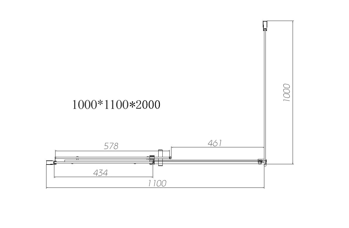 Душевой уголок Vincea Dice VSR-4D1011CL 110x100 хром, прозрачный