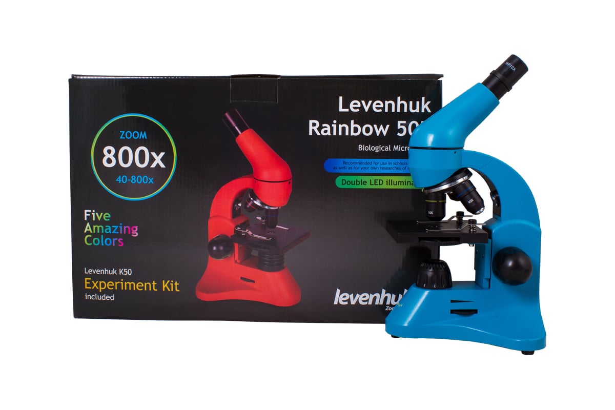 Микроскоп Levenhuk Rainbow 50L Azure\Лазурь 69048