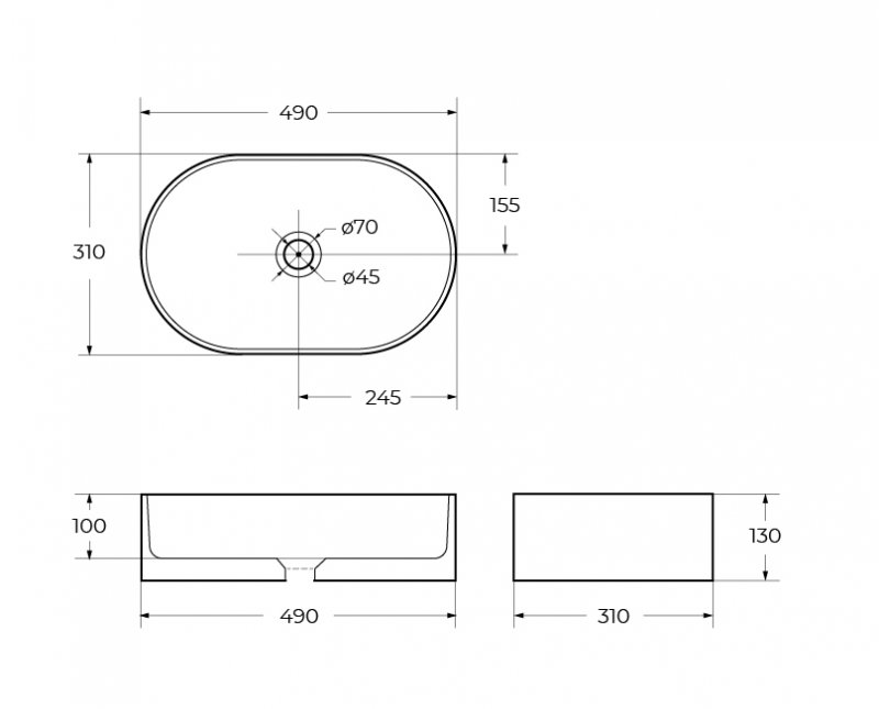 Раковина BelBagno BB1497 50 см