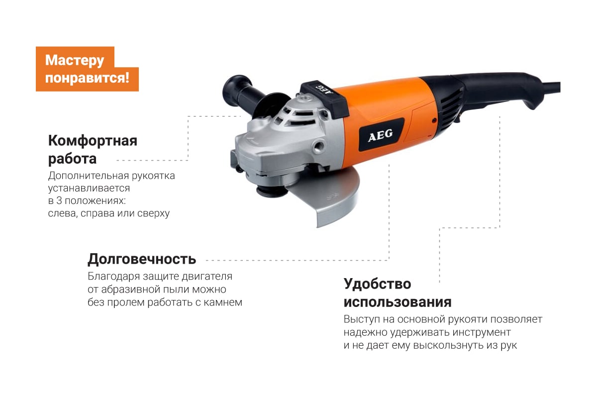 Угловая шлифмашина AEG WS 2200-230DMS 4935428500