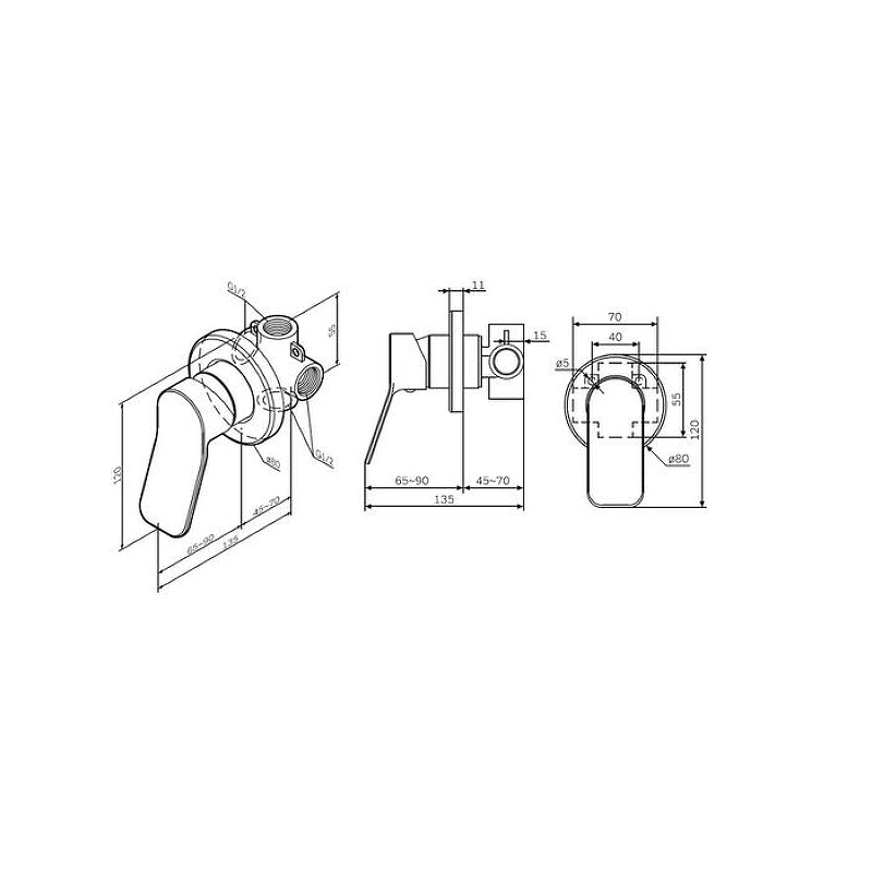 Смеситель для душа Am.Pm X-Joy F85A65022 черный матовый