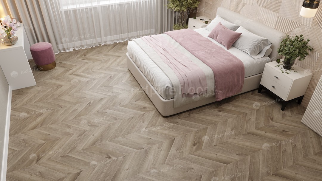 Виниловый ламинат Alpine Floor Chevron Alpine LVT Дуб Натуральный Отбеленный 555x127x2.5 мм, ECO 20-3A