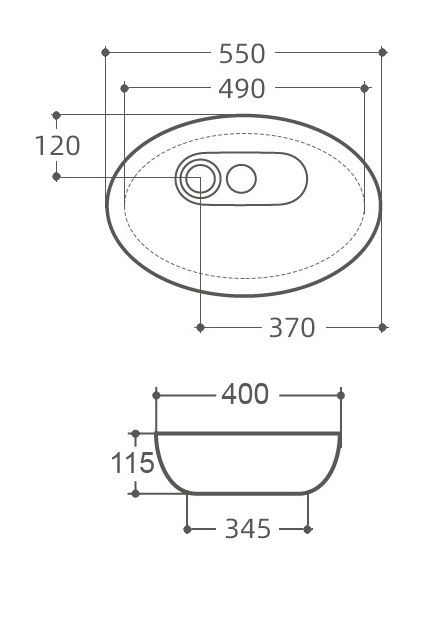 Раковина Art&Max AM3570-C 55 см белый