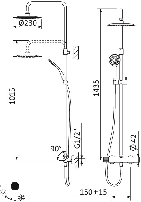 Душевая стойка Cezares Leaf LEAF-CDA-23