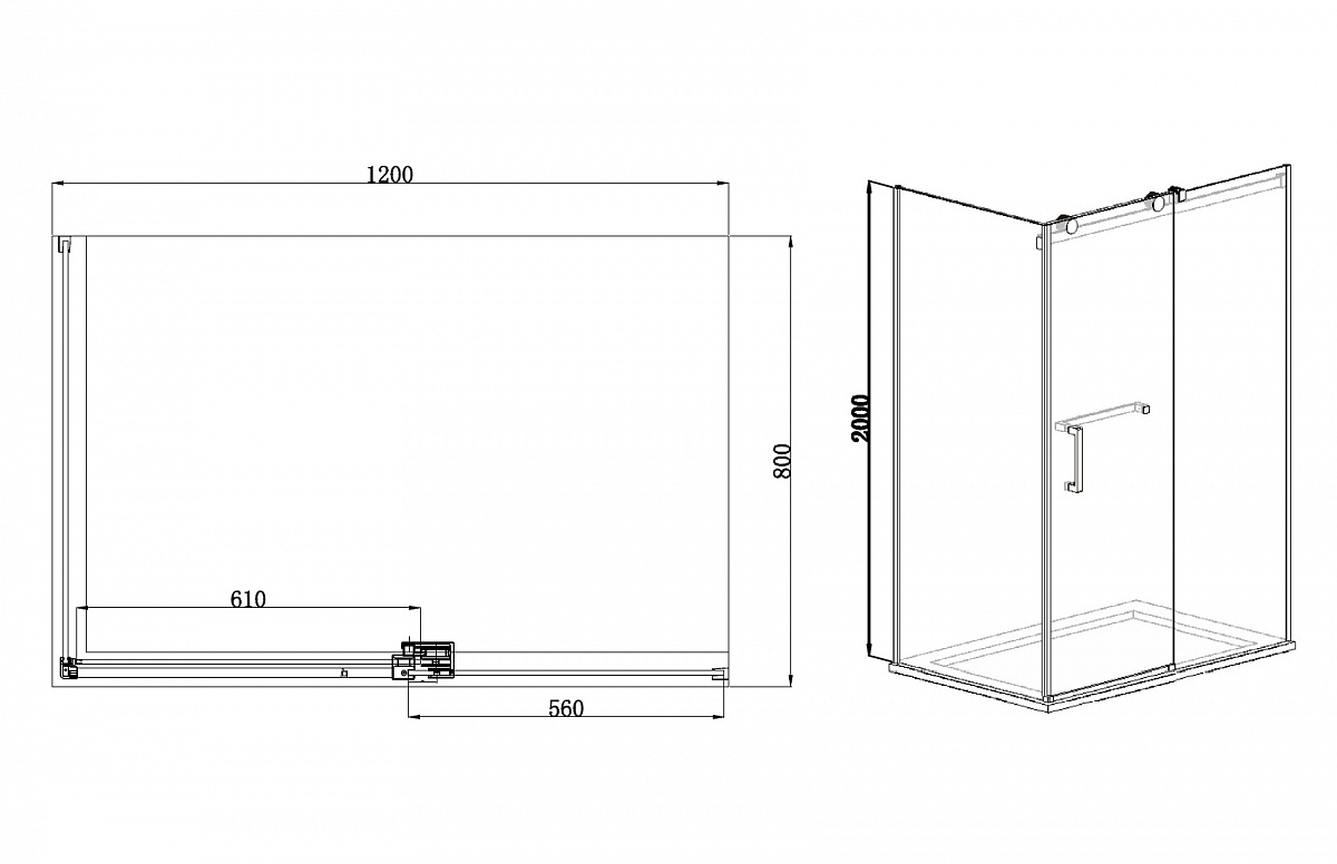 Душевой уголок Azario Vancouver 120x80 AZNKF1131L800 серебро, прозрачное, L