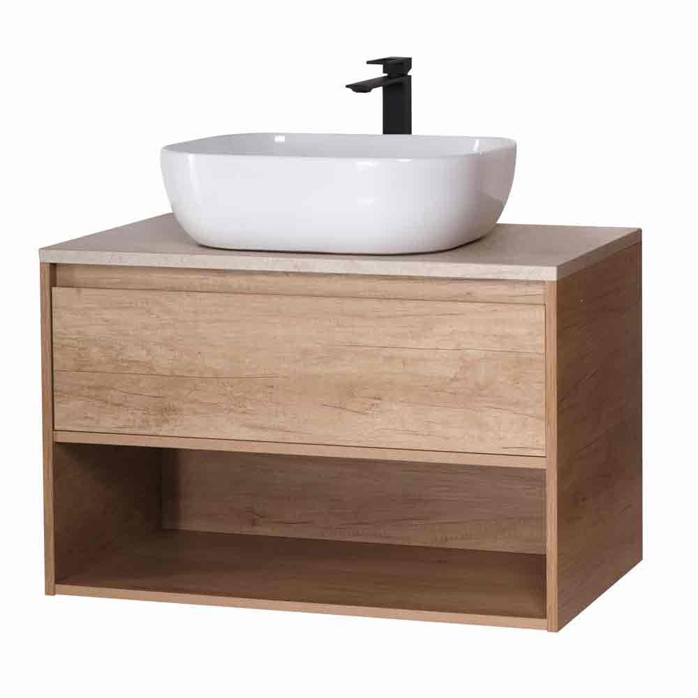 Тумба со столешницей BelBagno Kraft 80 см 1 ящик, полка Rovere Nebrasca Nature