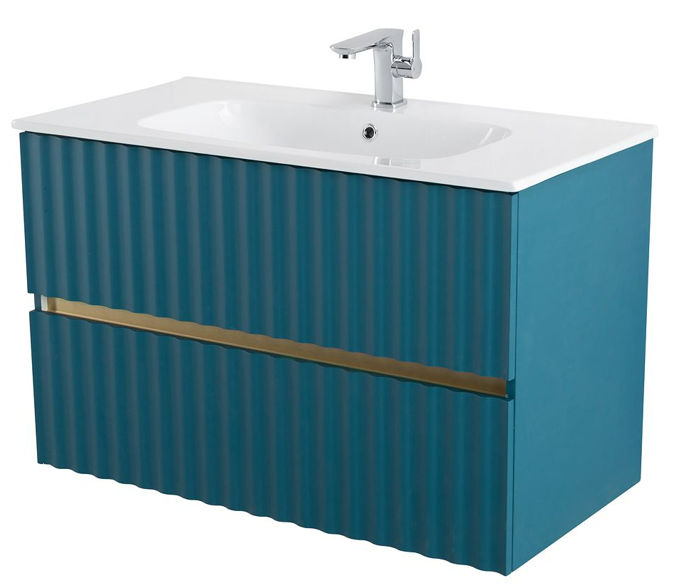Мебель для ванной Art&Max Elegant 90 см, LED подсветка, аквамарин