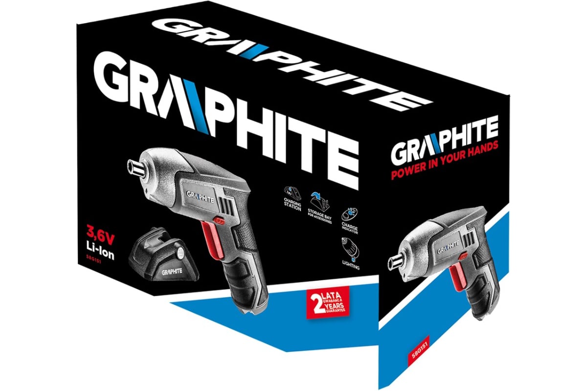 Аккумуляторная отвертка Graphite 58G151