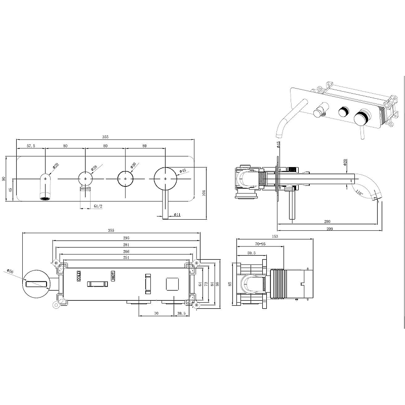 Смеситель для ванны Allen Brau Priority 5.31A05-MG графит брашированный