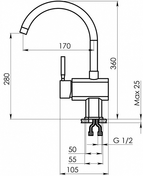 Смеситель для кухни Granula Standart ST-31