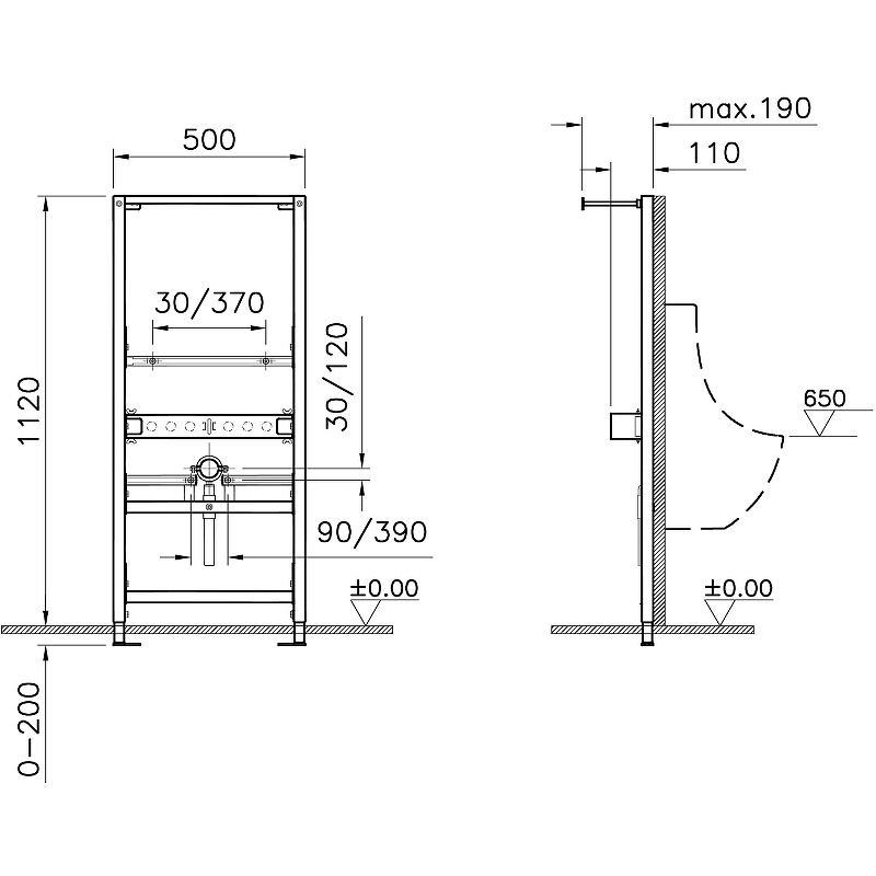 Инсталляция для писсуара VitrA Frame 880-3800