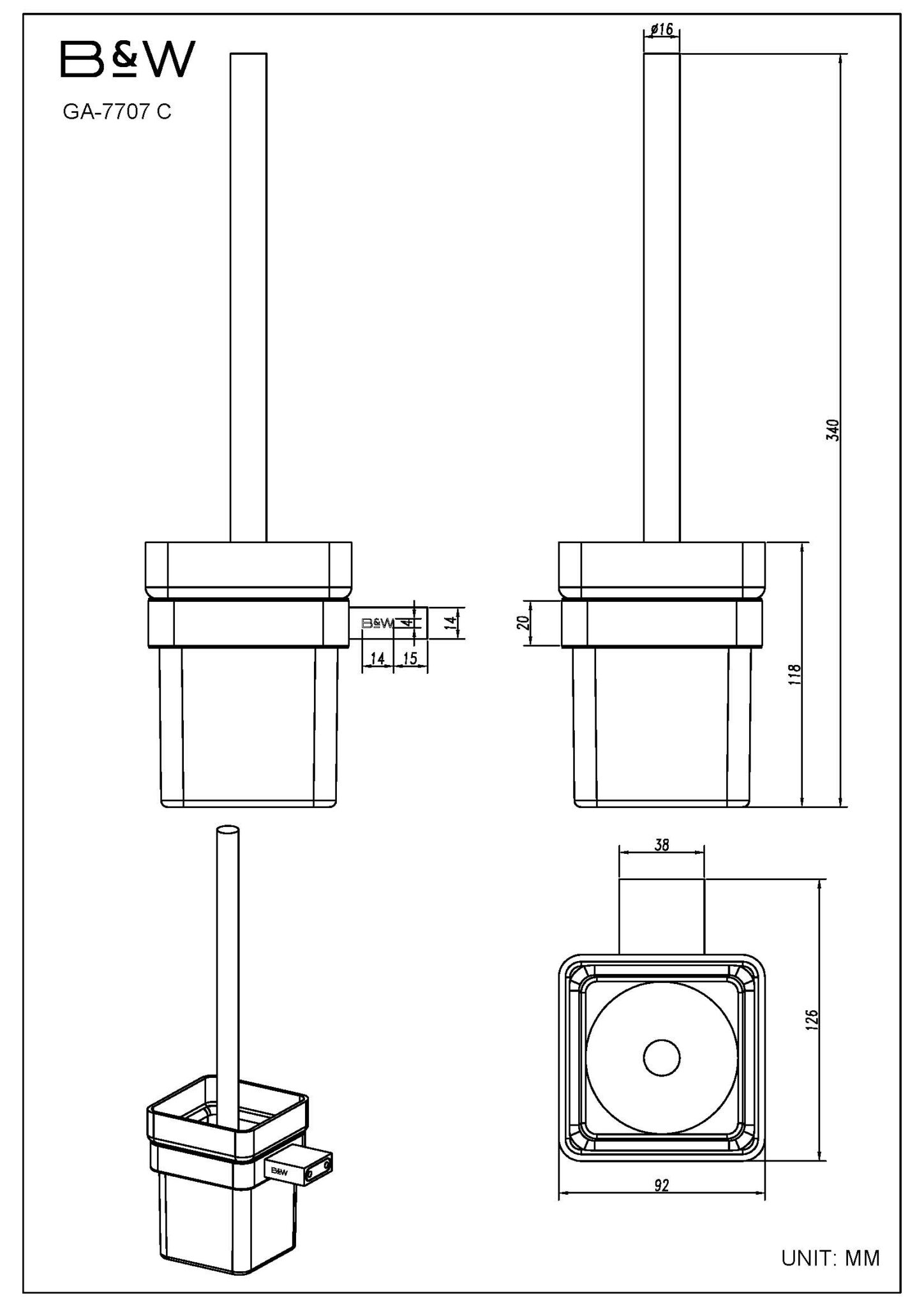 Набор аксессуаров для ванной комнаты Black&White Gravity GA-7720C хром