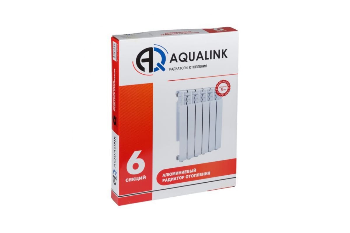 Алюминиевый радиатор Aqualink 500х80, 6 секций 3048