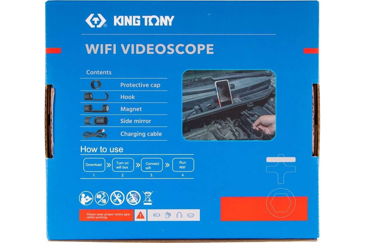 Видеоэндоскоп King Tony Wi-Fi 8 мм 9TQ12