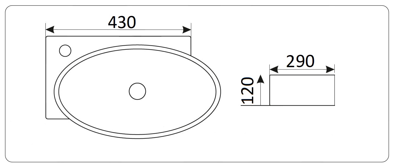 Раковина CeramaLux N 9100R 43 см правая