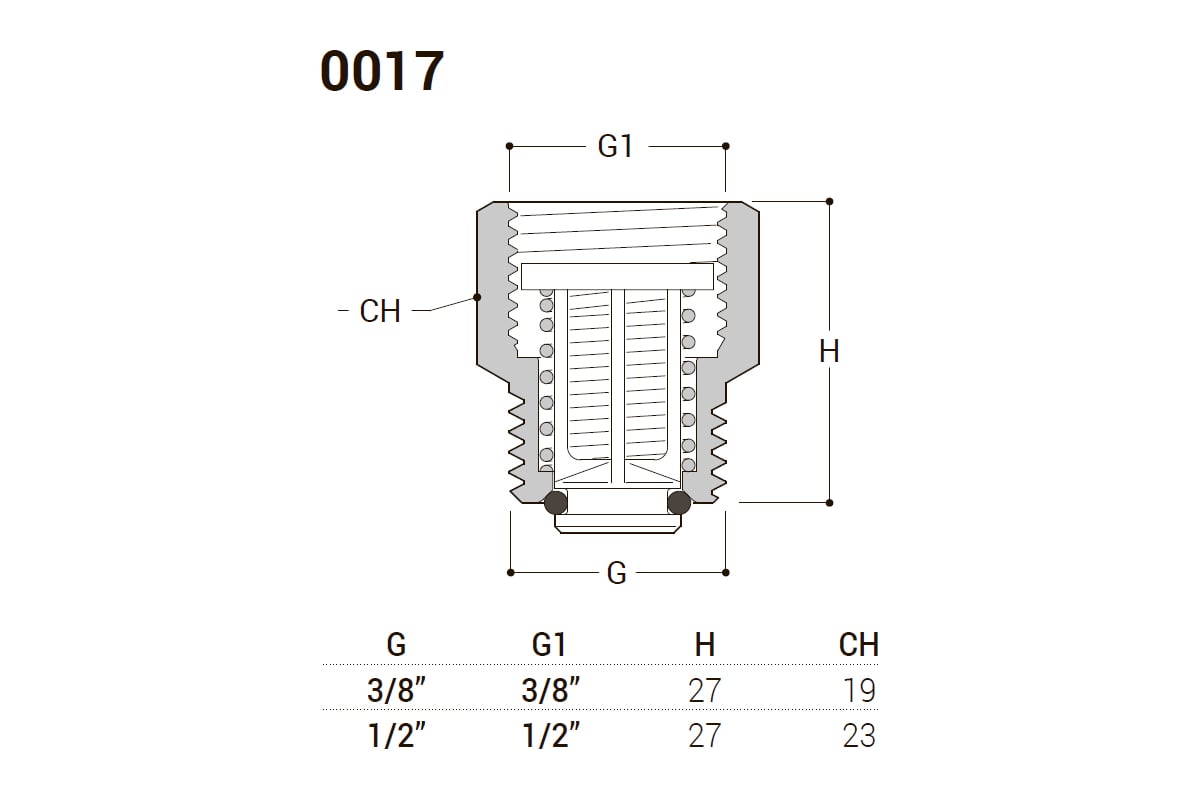 Отсекающий обратный клапан SR Rubinetterie 3/8" 0017-1000G000