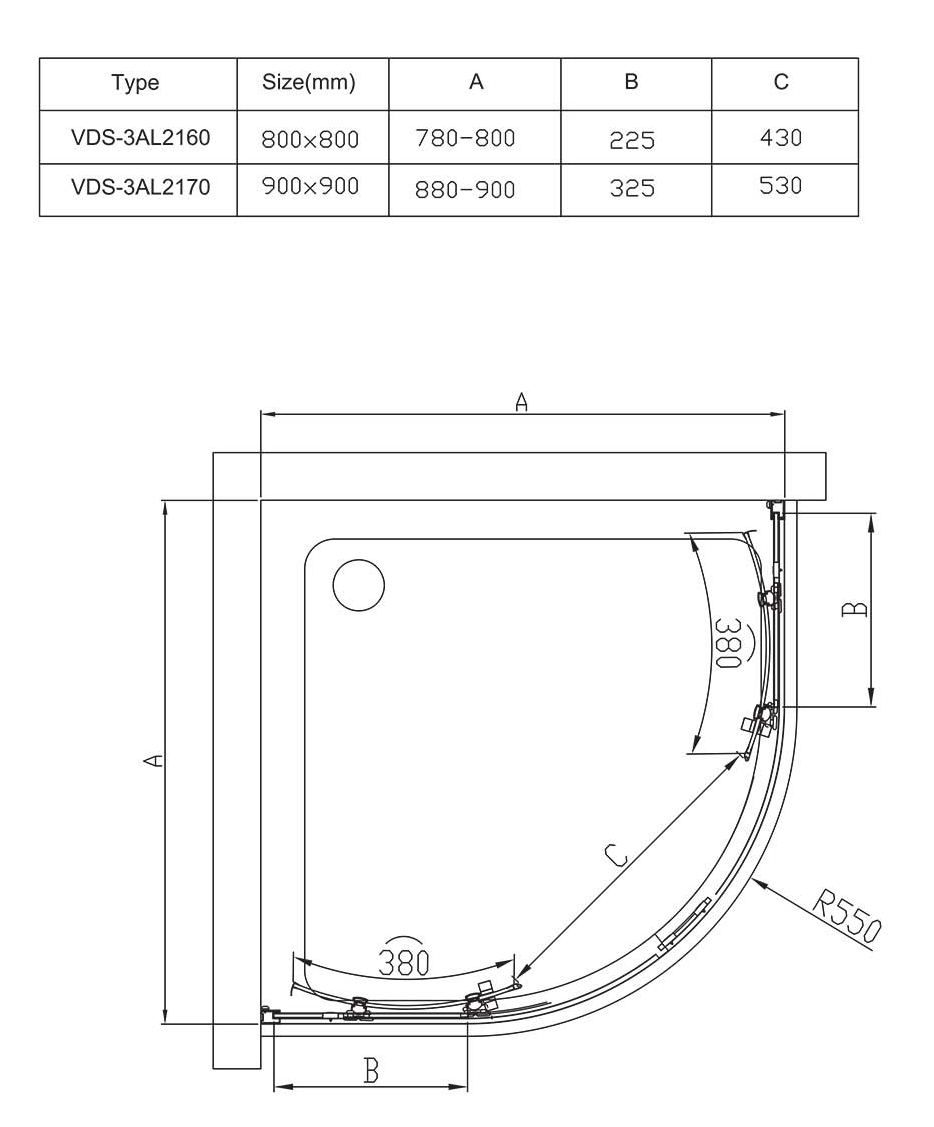 Душевой уголок Vincea Alpha VSQ-3AL900MT 90x90 хром, текстурное