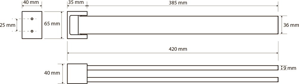 Полотенцедержатель Bemeta Gamma 145804102 двойной 42 см