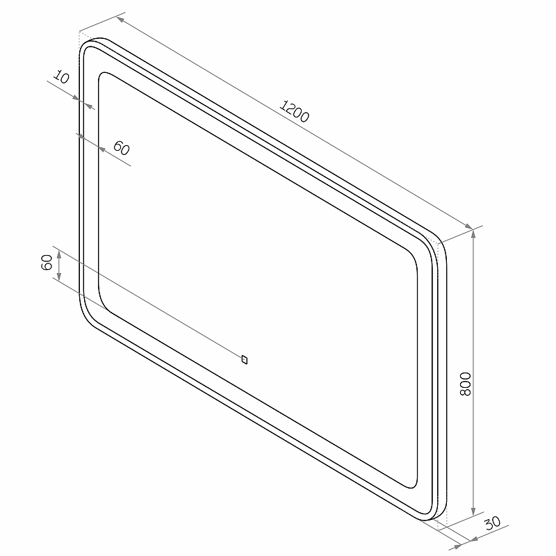 Зеркало Континент Strong Velvette Led 120x80 см с подсветкой ЗЛП468