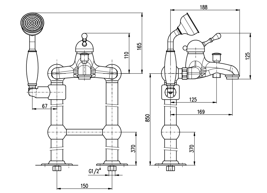 Смеситель напольный Rav Slezak Labe L550.5/2