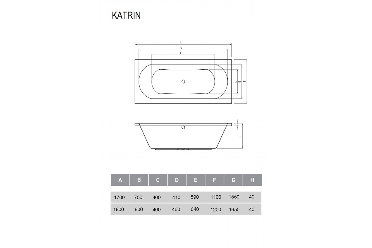 Акриловая ванна Relisan Katrin 170х75 см Гл000026032