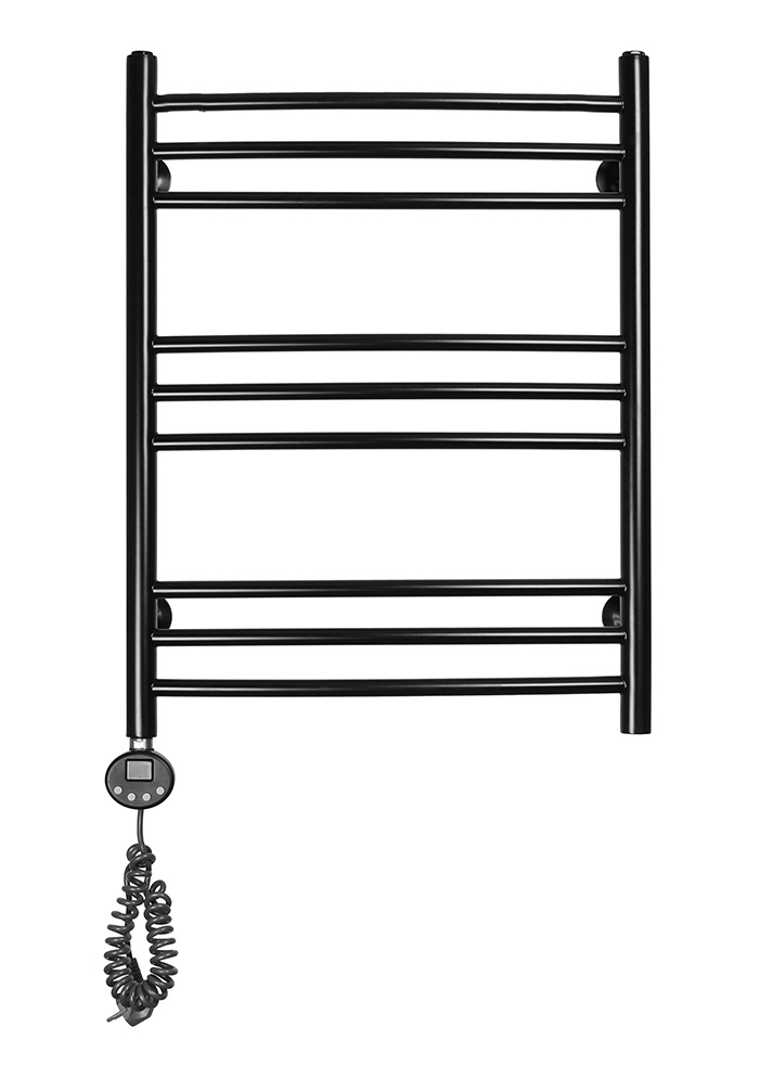 Полотенцесушитель электрический Domoterm Калипсо П9 500x700 EL ТЭН слева, черный матовый