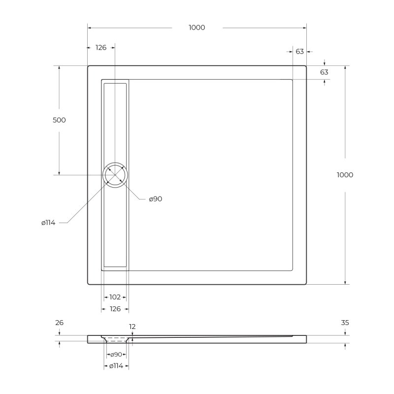 Поддон для душа BelBagno Due TRAY-BB-DUE-A-100-4-W0 100x100 белый