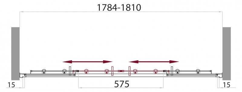 Душевая дверь BelBagno Uno UNO-BF-2-180-C-Cr 180x185, прозрачная