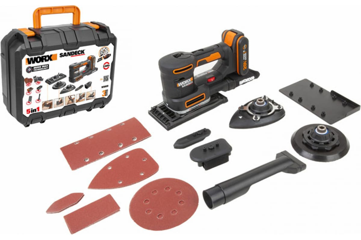 Аккумуляторная виброшлифмашина Worx WX820