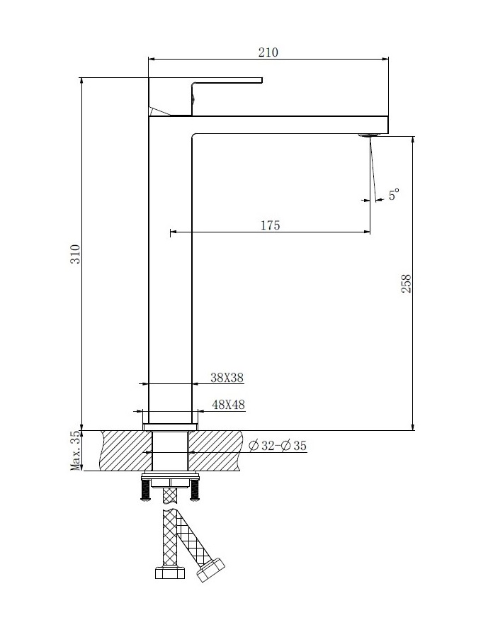 Смеситель для раковины Belz B11613 хром