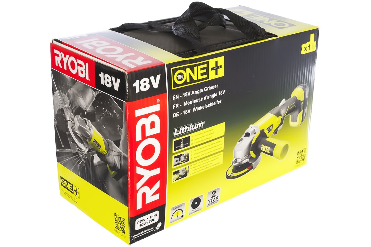 Углошлифмашина Ryobi ONE+ R18AG-L13S 5133002192