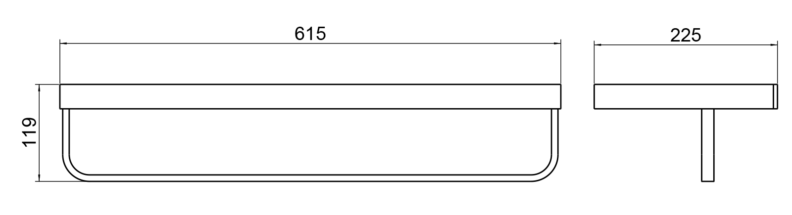 Полка Timo Petruma 15258/17 матовое золото