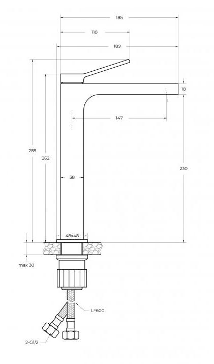 Смеситель для раковины BelBagno ALBANO-LMC-CRM-W0 хром