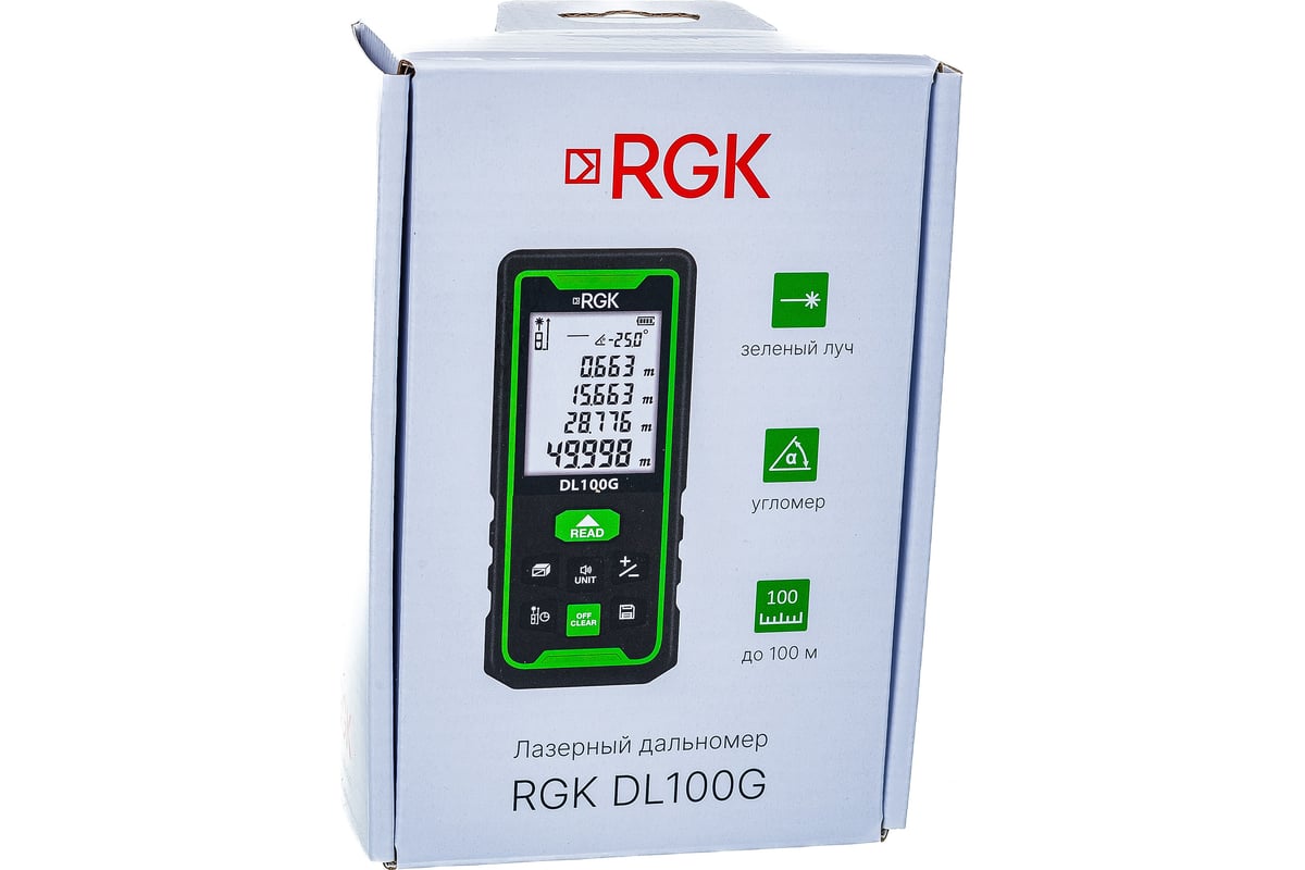 Лазерный дальномер с угломером RGK DL100G 778190