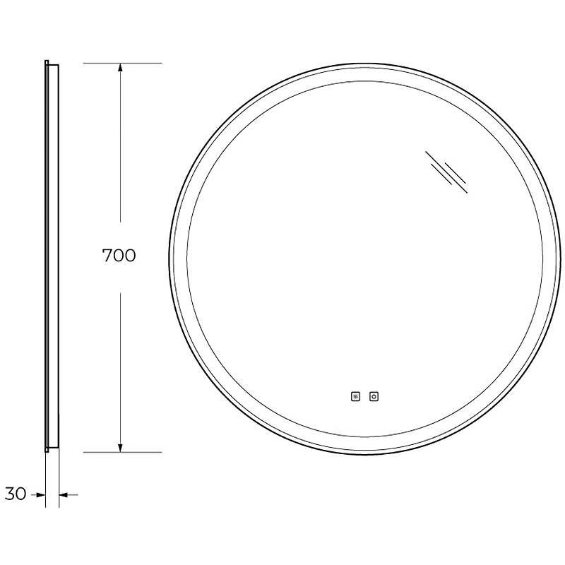 Зеркало BelBagno SPC-RNG-700-LED-TCH-SND 70x70 см с голос. управлением, антипар