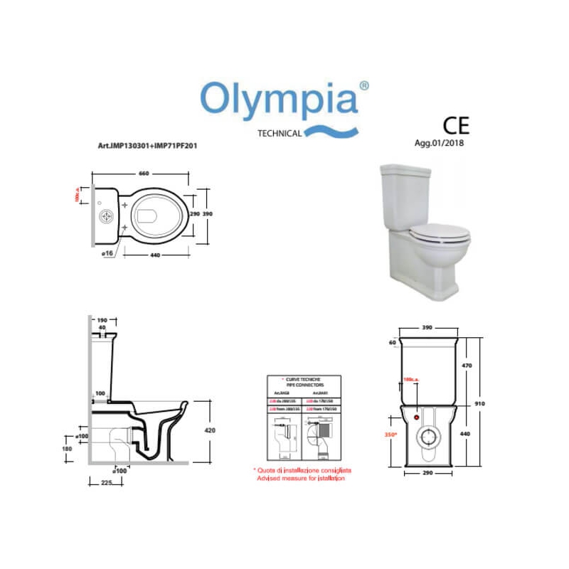 Унитаз-компакт Caprigo Olympia Имперо IMP130301_IMP71PF201 BR