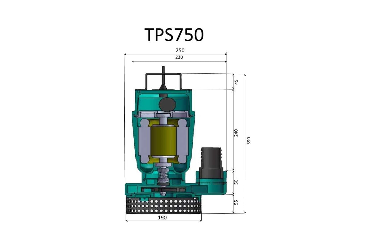 Насос дренажный чугунный Pumpman TPS750A 82015