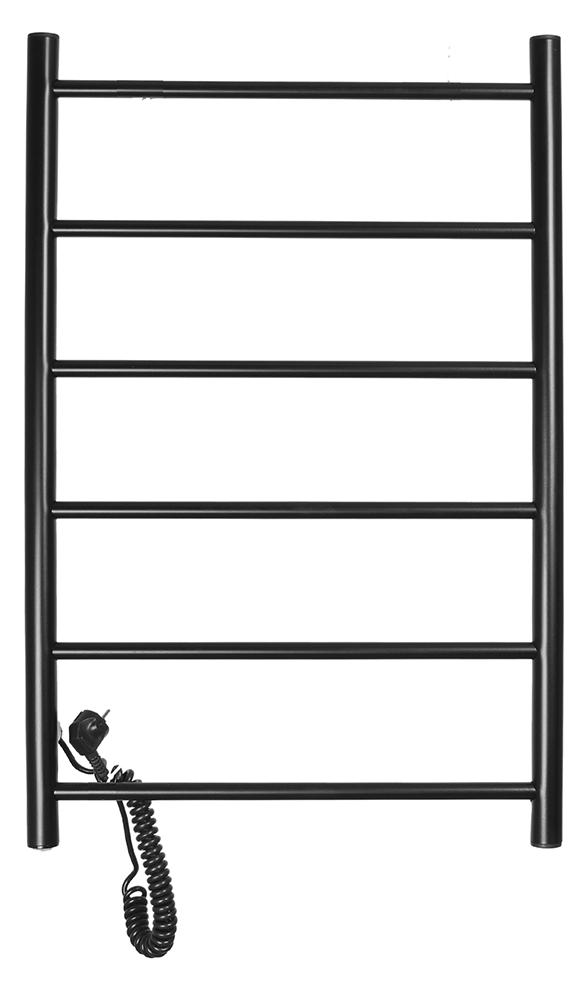 Полотенцесушитель электрический Domoterm Аврора DMT 109-6 50x71 EK ТЭН слева, черный