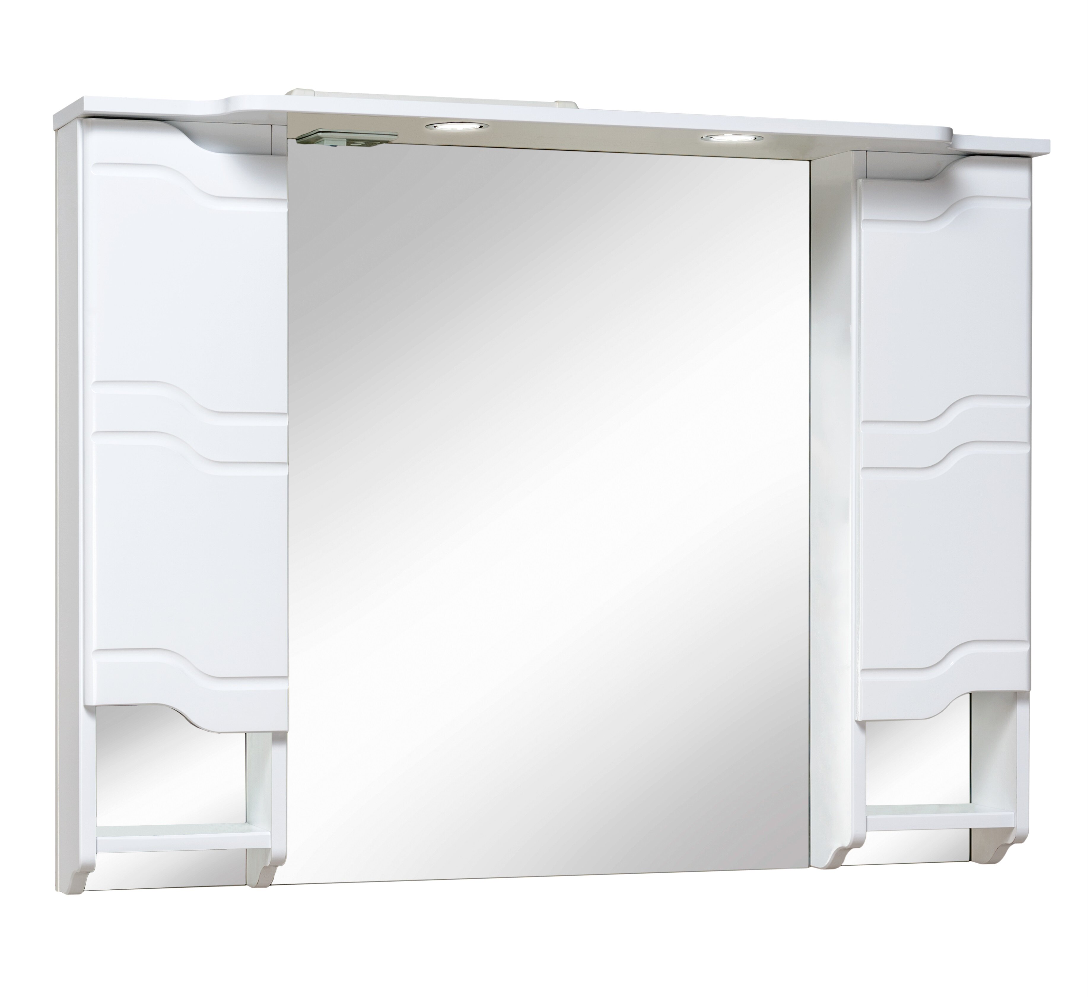 Зеркальный шкаф Руно Стиль 105 см белый
