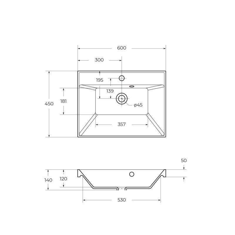 Раковина BelBagno Marino 60 BB600/450-LV-ART-AST-NERO