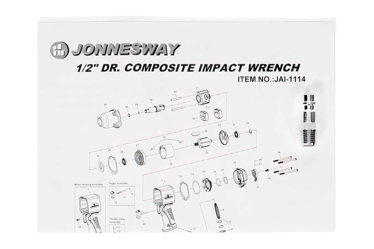 Пневматический ударный гайковерт Jonnesway JAI-1114 49922