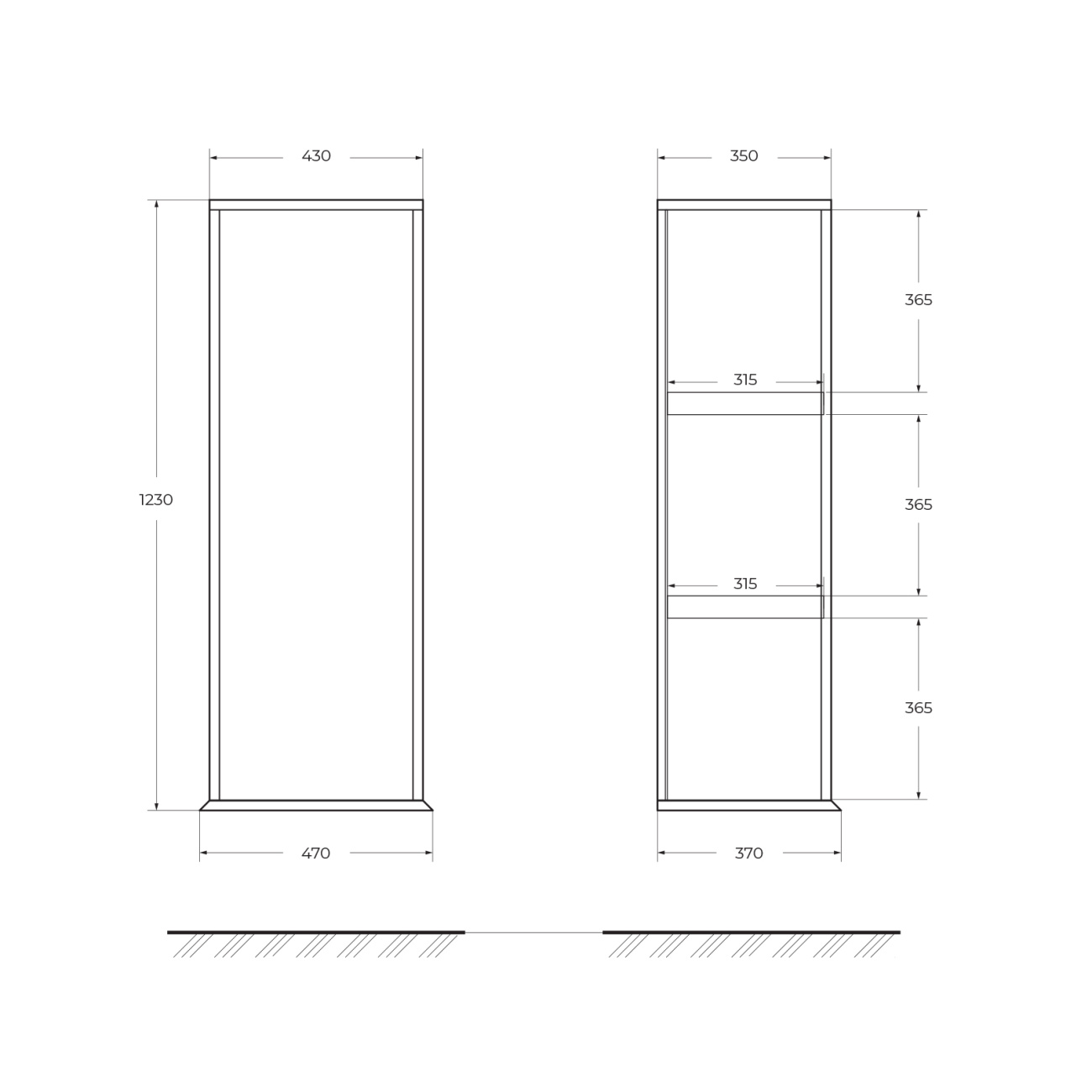 Шкаф пенал Cezares Idra 47 см Rovere Tabacco 55821