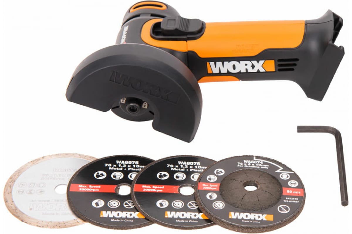 Угловая аккумуляторная шлифмашина Worx WX801