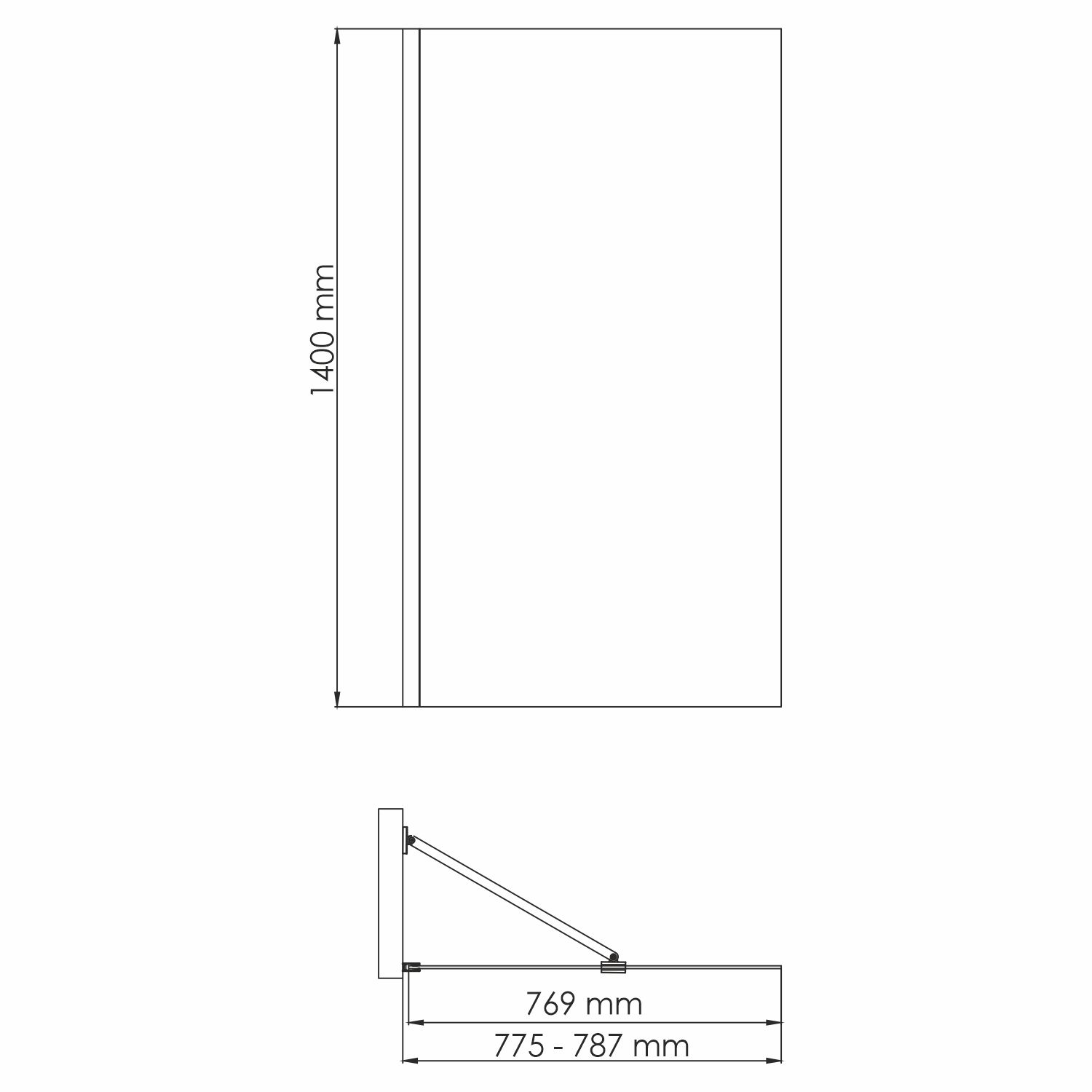 Шторка для ванны WasserKRAFT Aisch 55P01-80 Fixed 80х140 матовое золото